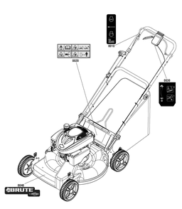 Decals Group (7502871) Diagram and Parts List for 7800880-EBTPV22675HWEX 2012 Briggs and Stratton Lawn Mower